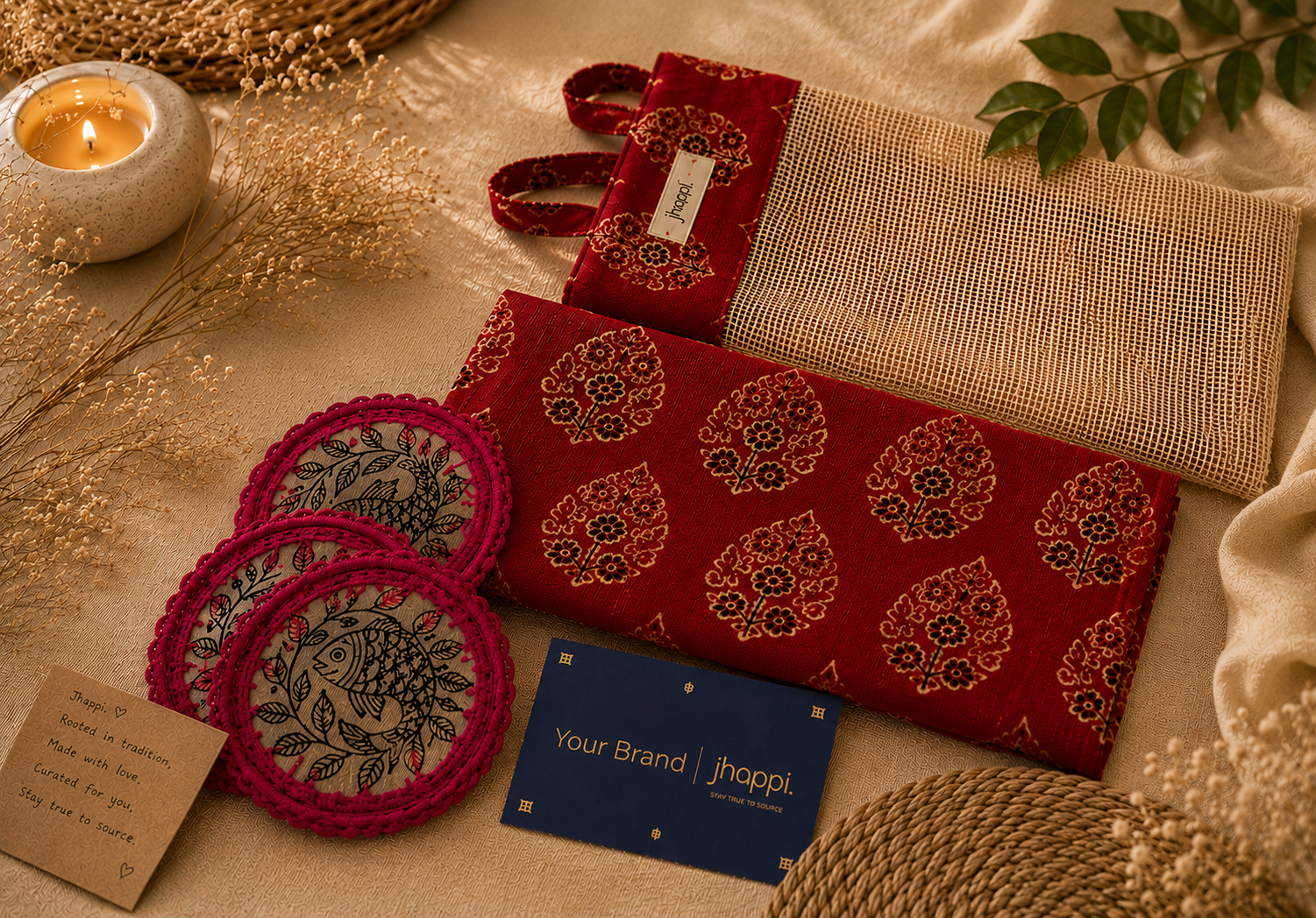The Kalamkari Tablescape